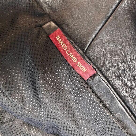 Classic 100% Genuine Leather Lambskin one button black blazer jacket sz L zJazz - Picture 6 of 8